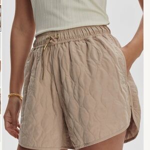 Varley Tan Quilted Women's Shorts